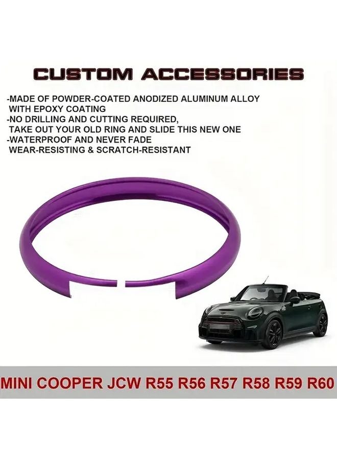 Pink Aluminum Alloy Decorative Ring Stickers For Cooper R56 R57 R58 R60 Key Fobs - Image 3